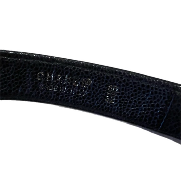 Chanel 1990s vintage black textured leather belt 80/32 - Picture 3 of 14